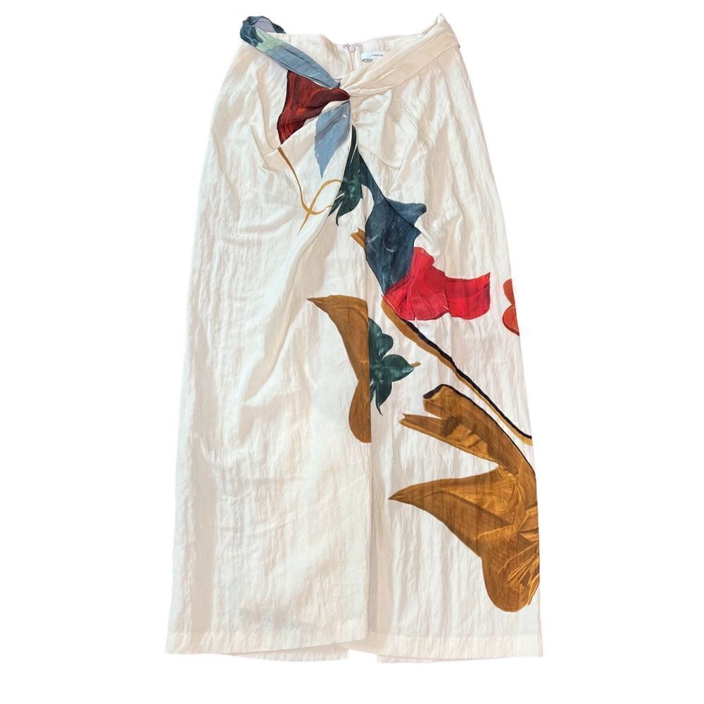 Vince Abstract Painted Draped Knot Skirt NWT Size XS - Picture 4 of 10